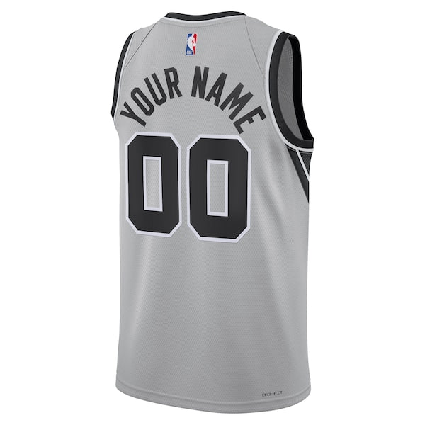 San Antonio Spurs Jordan Brand Unisex Swingman Custom Jersey - Statement Edition - Silver - Image 3