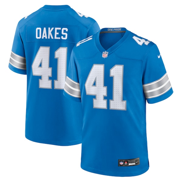 Gunnar Oakes Detroit Lions Nike Team Game Jersey - Blue