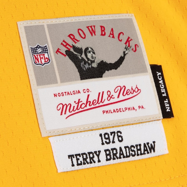 Terry Bradshaw Pittsburgh Steelers 1976 Split Legacy Replica Jersey - Black/Gold - Image 4