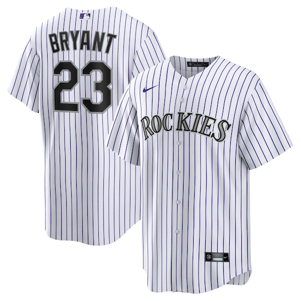 Kris Bryant Colorado Rockies Nike Replica Player Jersey - White/Purple - Image 2