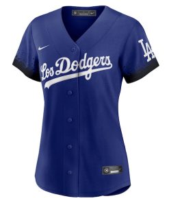 Alternative view of Jackie Robinson Los Angeles Dodgers Nike Women's City Connect Replica Player Jersey - Royal