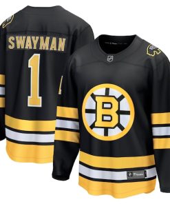 Jeremy Swayman Boston Bruins  Home Breakaway Player Jersey - Black