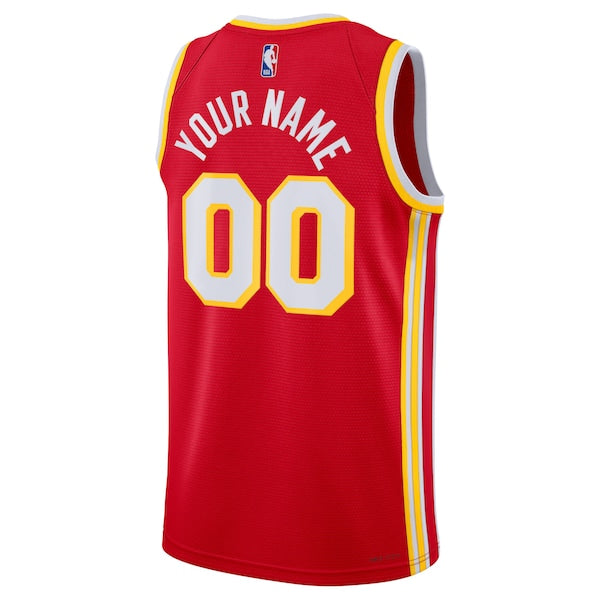 Atlanta Hawks Nike Unisex Swingman Custom Jersey Red - Icon Edition - Image 3