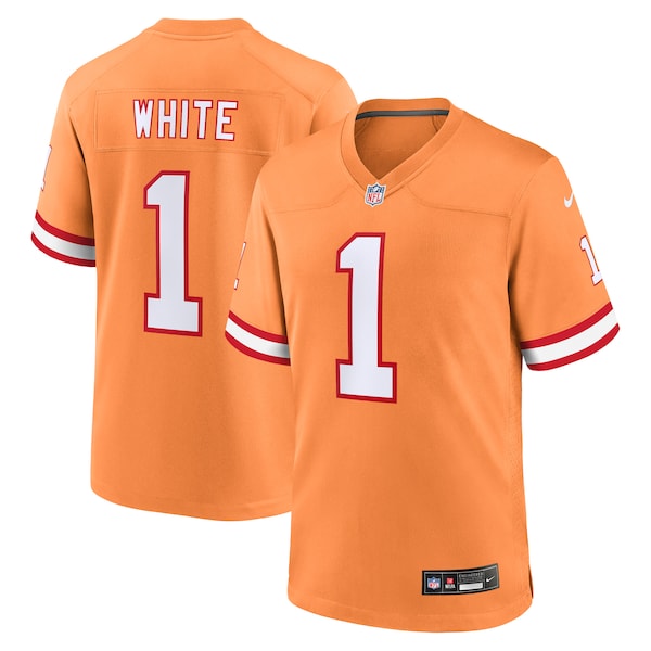 Rachaad White Tampa Bay Buccaneers Nike Throwback Game Jersey - Orange/Red - Image 2