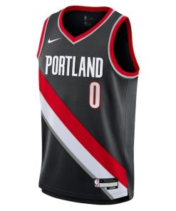 Alternative view of Damian Lillard Portland Trail Blazers Nike Youth Swingman Jersey - Icon Edition - Black