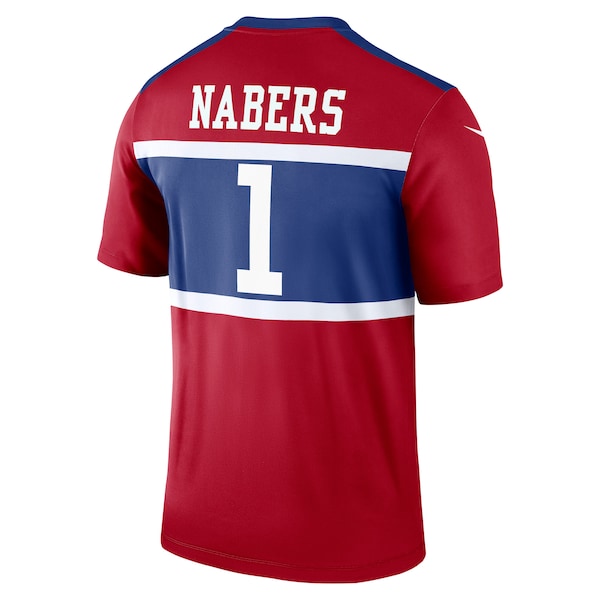 Malik Nabers New York Giants Nike Alternate Legend Player Performance Top - Red - Image 3