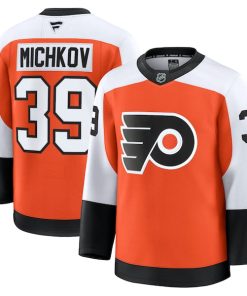 Alternative view of Matvei Michkov Philadelphia Flyers  Home Premium Jersey - Orange/Black
