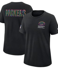 Green Bay Packers Nike Women's 2025 NFL Crucial Catch Tri-Blend Dri-FIT T-Shirt - Black