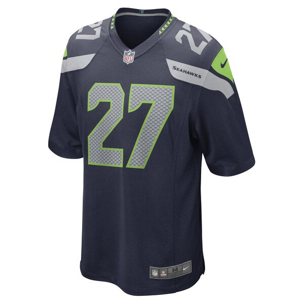 Tariq Woolen Seattle Seahawks Nike Game Player Jersey - College Navy/Neon Green - Image 3
