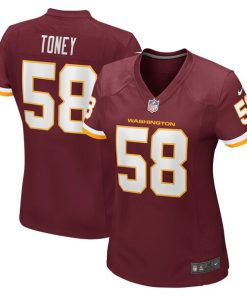 Shaka Toney Washington Football Team Nike Women's Game Jersey - Burgundy