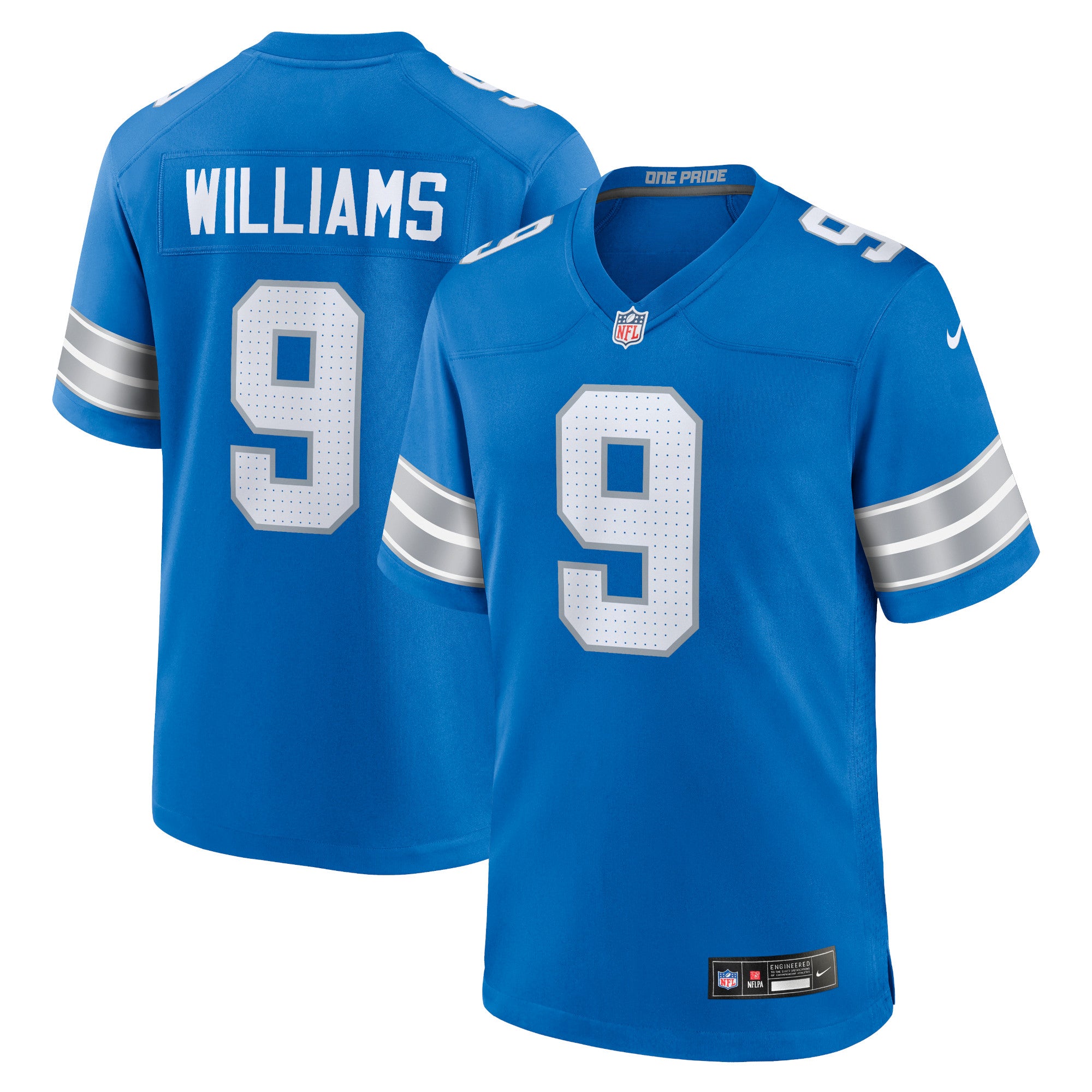 Jameson Williams Detroit Lions Nike 2nd Alternate Game Jersey - Black/Blue - Image 6