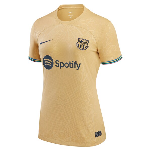 Gerard Pique Barcelona Nike Women's 2022/23 Away Replica Player Jersey - Gold - Image 2