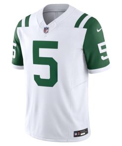 Alternative view of Garrett Wilson New York Jets Nike Classic Alternate Vapor F.U.S.E. Limited Jersey - White