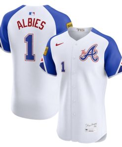 Ozzie Albies Atlanta Braves Nike City Connect Elite Jersey - White