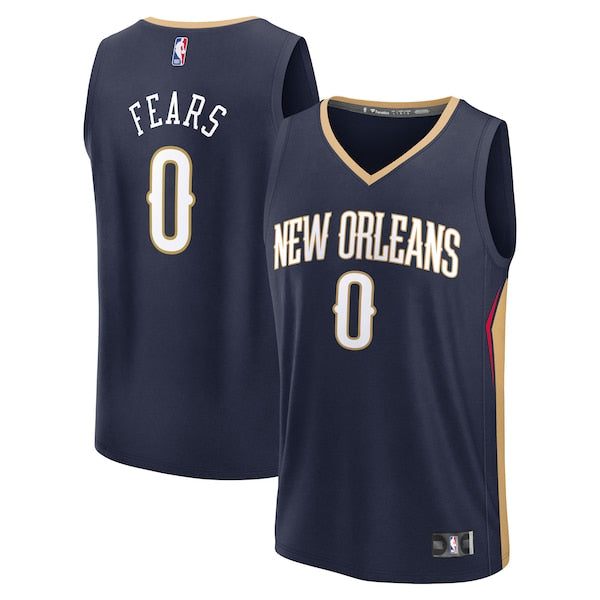 Jeremiah Fears New Orleans Pelicans Youth 2025 NBA Draft First Round Pick Fast Break Replica Jersey - Icon Edition - Navy