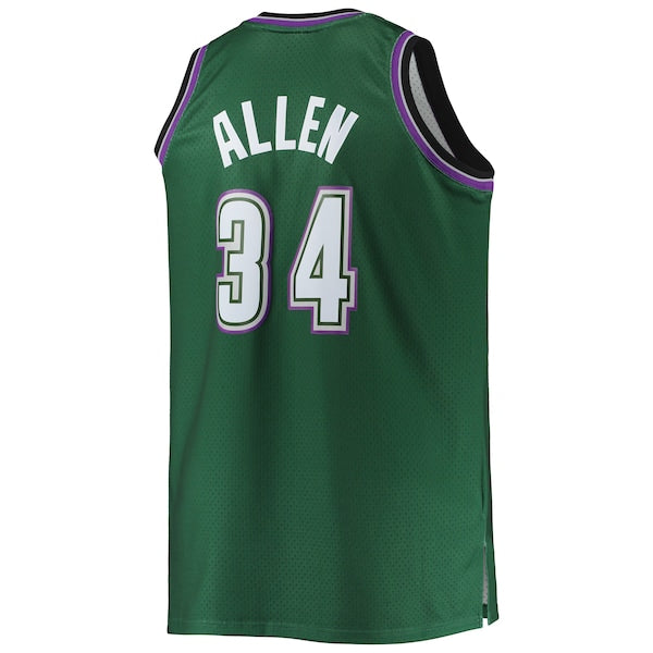 Ray Allen Milwaukee Bucks Big & Tall 1996/97 Hardwood Classics Swingman Jersey - Hunter Green - Image 3