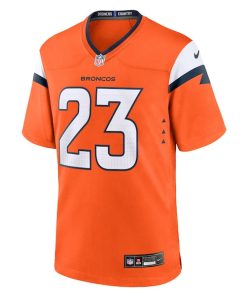Alternative view of Jahdae Barron Denver Broncos Nike Team Game Jersey -  Orange