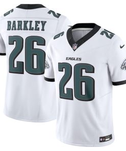Alternative view of Saquon Barkley Philadelphia Eagles Nike  Vapor F.U.S.E. Limited Jersey - White/Green/Black/Kelly Green