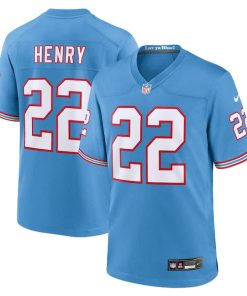 Derrick Henry Tennessee Titans Nike Oilers Throwback Alternate Game Player Jersey - Light Blue/Navy