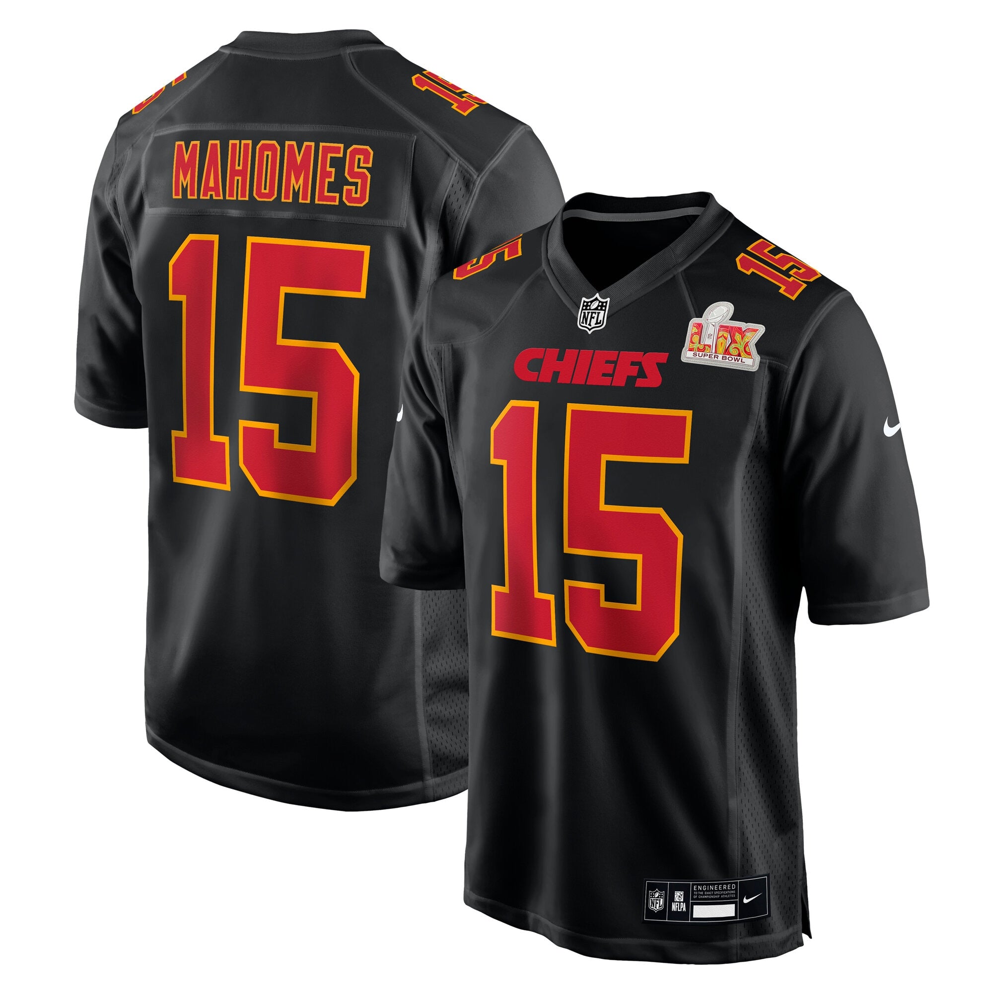 Patrick Mahomes Kansas City Chiefs Nike Super Bowl LIX Fashion Game Jersey - Tundra White/Black - Image 5