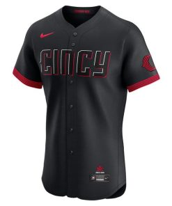 Alternative view of Cincinnati Reds Nike City Connect Elite Jersey - Black