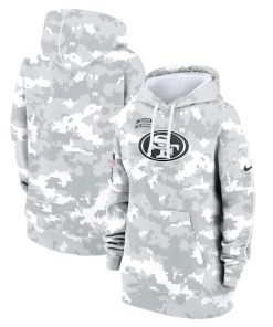 San Francisco 49ers Nike Women's 2024 Salute To Service Club Fleece Pullover Hoodie - Arctic Camo