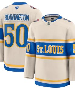 Jordan Binnington St. Louis Blues  2025 NHL Winter Classic Premium Player Jersey - Cream