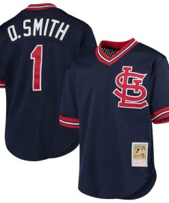 Ozzie Smith St. Louis Cardinals Youth Cooperstown Collection Mesh Batting Practice Jersey - Navy