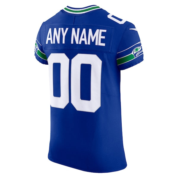 Seattle Seahawks Nike Alternate Vapor F.U.S.E. Elite Custom Jersey - Men's Royal - Image 4