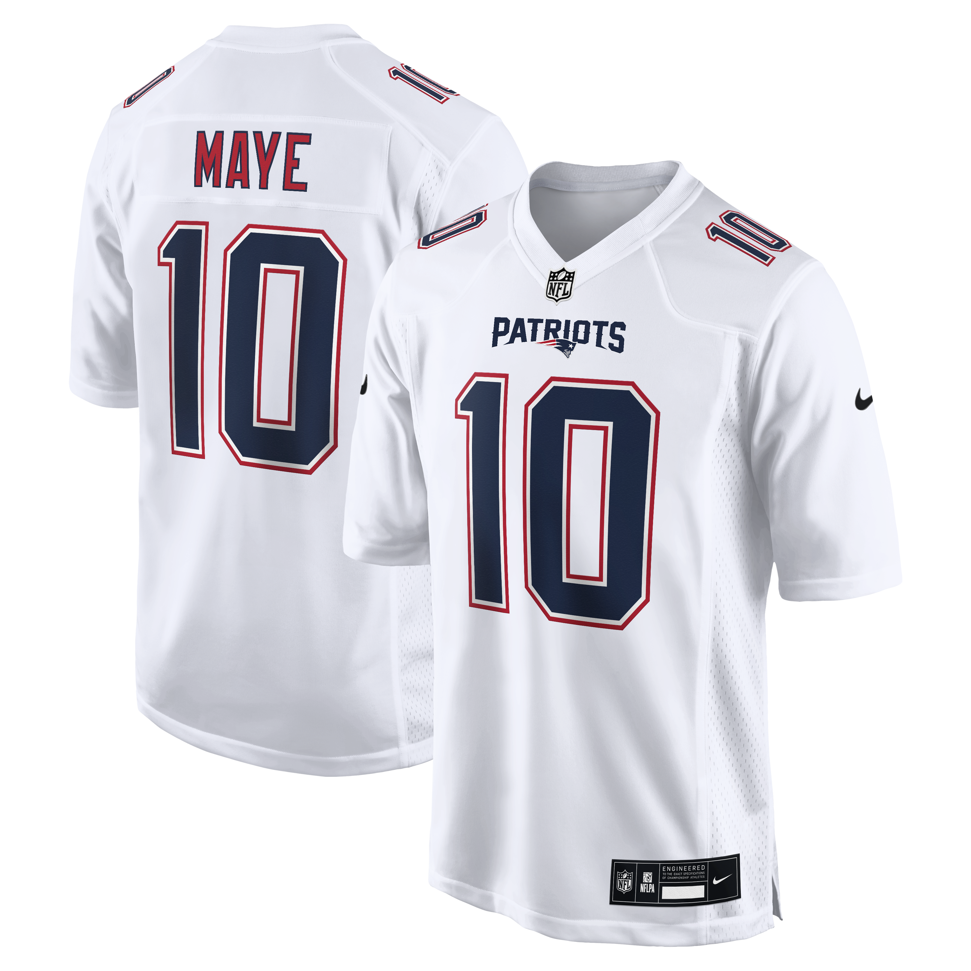 Drake Maye New England Patriots Nike Game Jersey - Carbon Black/White - Image 5