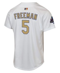 Alternative view of Freddie Freeman Los Angeles Dodgers Nike Youth 2025 Gold Collection Limited Jersey - White