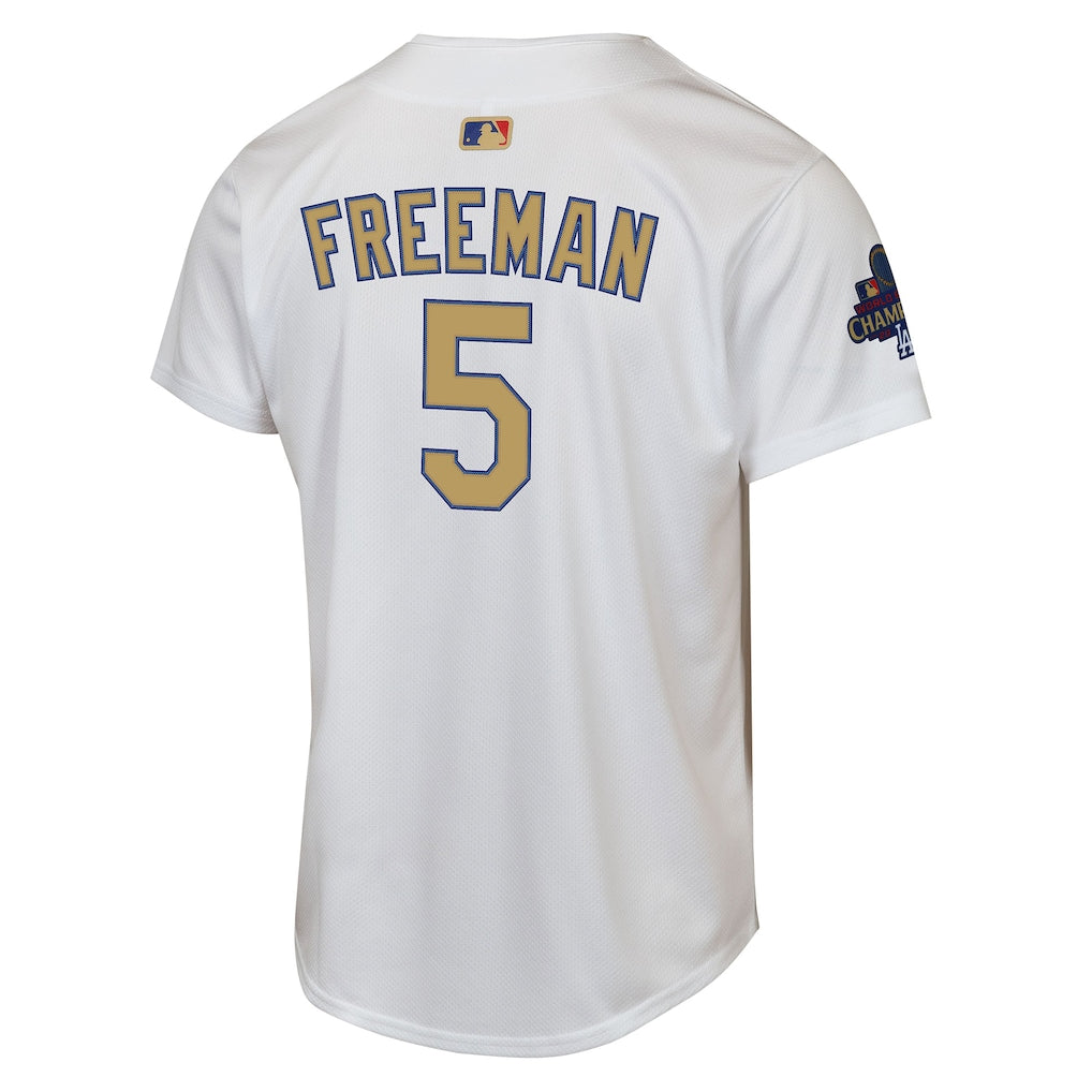 Freddie Freeman Los Angeles Dodgers Nike Youth 2025 Gold Collection Limited Jersey - White - Image 2