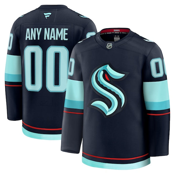 Seattle Kraken Home Premium Custom Jersey - Deep Sea Blue/White