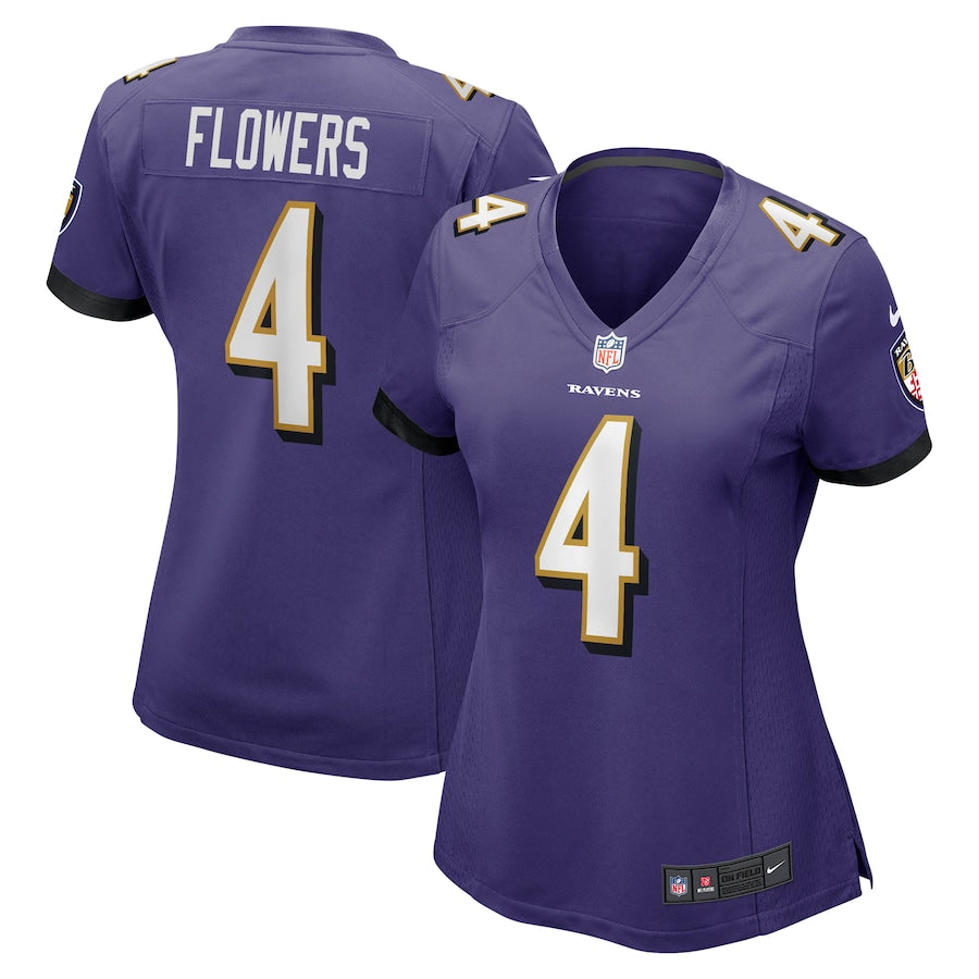 Zay Flowers Baltimore Ravens Nike Women's Team Game Jersey - Black/Purple - Image 5