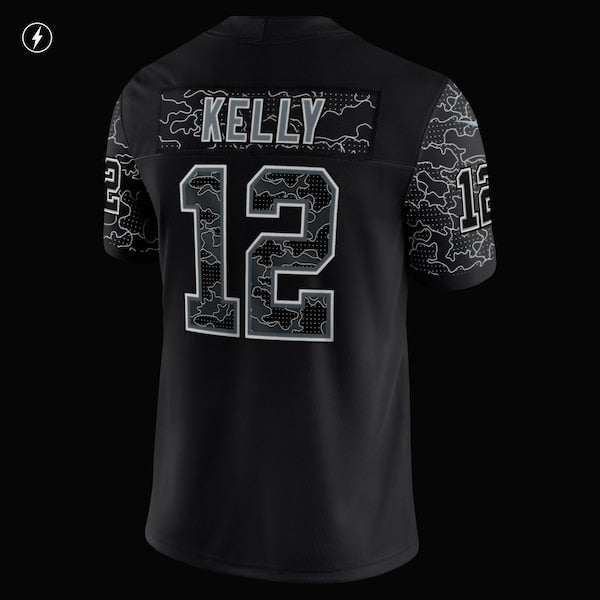 Jim Kelly Buffalo Bills Nike Retired Player RFLCTV Limited Jersey - Black - Image 6