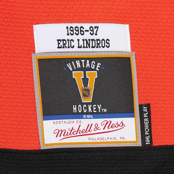 Eric Lindros Philadelphia Flyers 1996-97 Power Play Jersey - Orange/White - Image 6