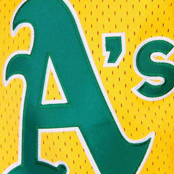 Rickey Henderson Oakland Athletics Cooperstown Mesh Batting Practice Jersey - Yellow - Image 5