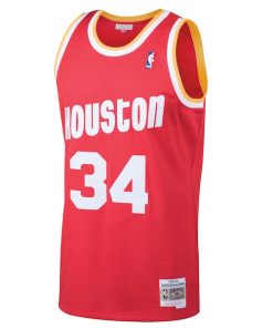 Alternative view of Hakeem Olajuwon Houston Rockets 1993/94 Hardwood Classics Swingman Jersey - Red