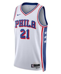 Alternative view of Joel Embiid Philadelphia 76ers Nike Youth Swingman Jersey - Association Edition - White