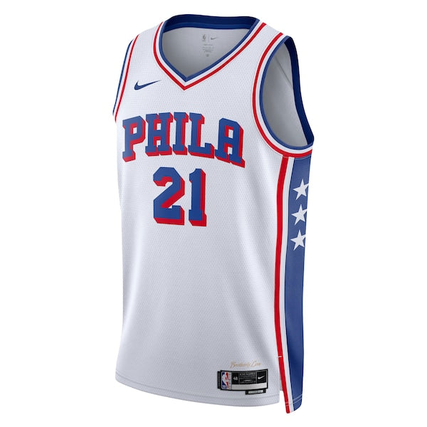 Joel Embiid Philadelphia 76ers Nike Youth Swingman Jersey - Association Edition - White - Image 2