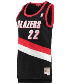 Alternative view of Clyde Drexler Portland Trail Blazers Women's 1991/92 Hardwood Classics Swingman Jersey - Black