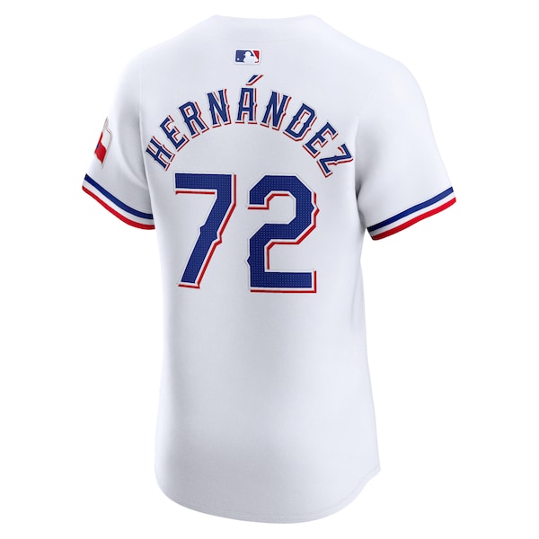 Jonathan Hern¨¢ndez Texas Rangers Nike Home Elite Player Jersey - White - Image 3