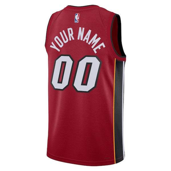 Miami Heat Jordan Brand Unisex 2022/23 Swingman Custom Jersey - Statement Edition - Red - Image 3