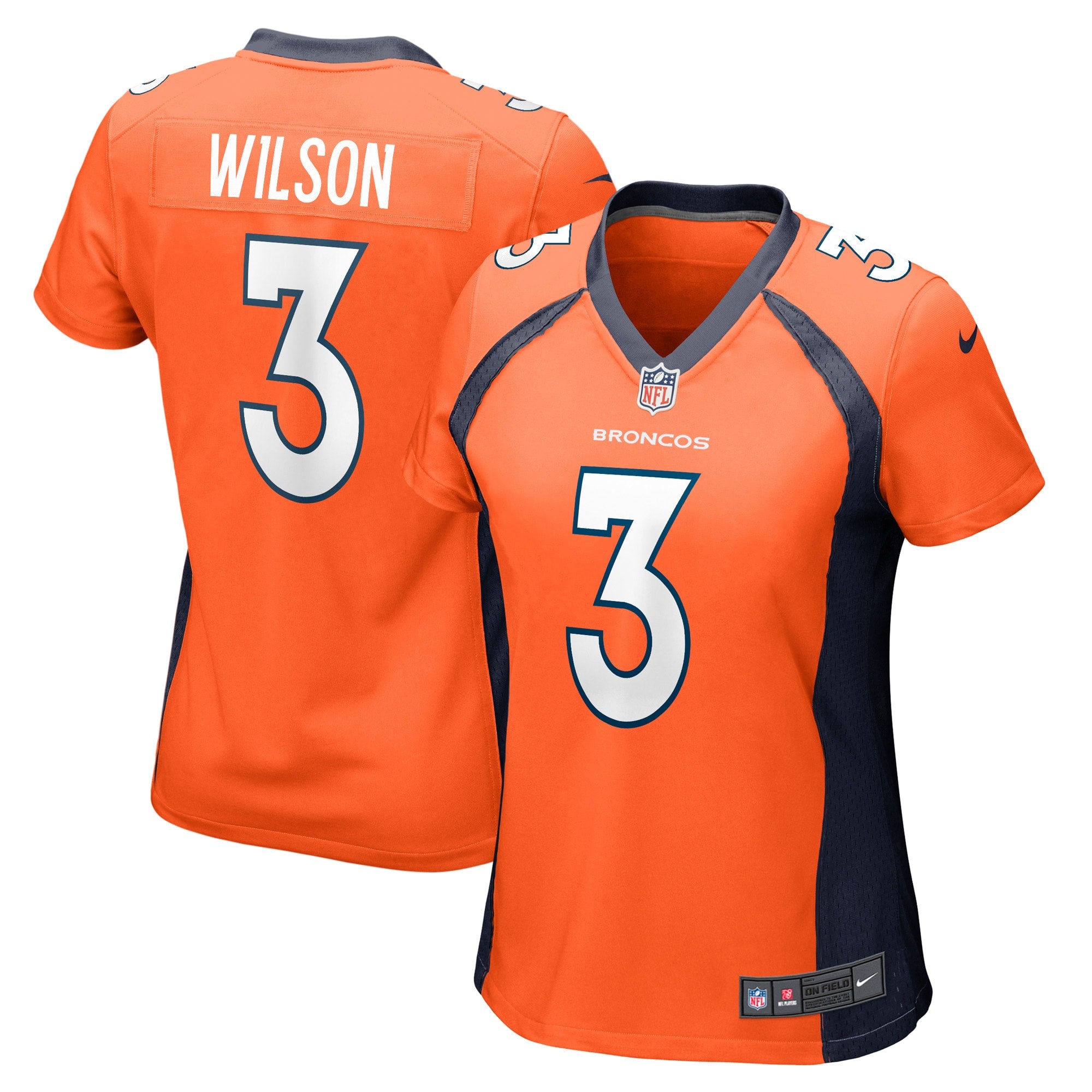 Russell Wilson Denver Broncos Nike Women's Player Jersey - Navy/Orange - Image 5