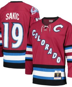 Alternative view of Joe Sakic Colorado Avalanche 2001/02 Blue Line Alternate Player Jersey - Burgundy