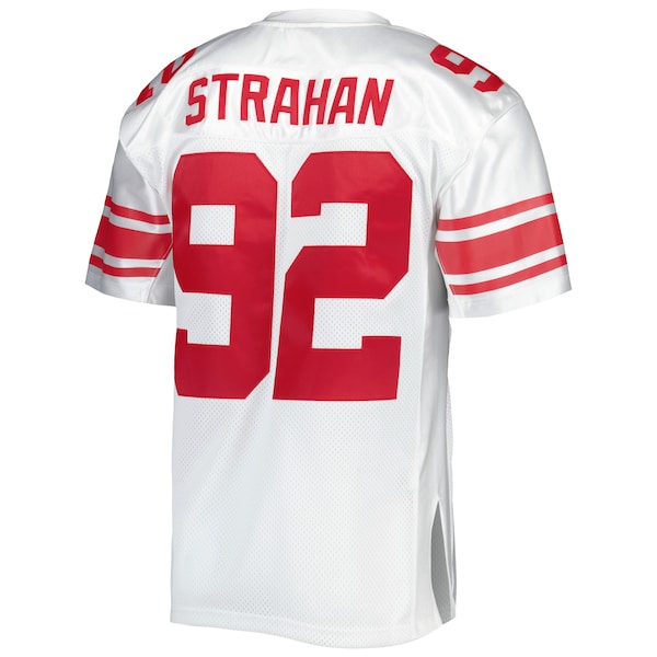 Michael Strahan New York Giants 2007 Authentic Throwback Retired Player Jersey - White/Royal - Image 4