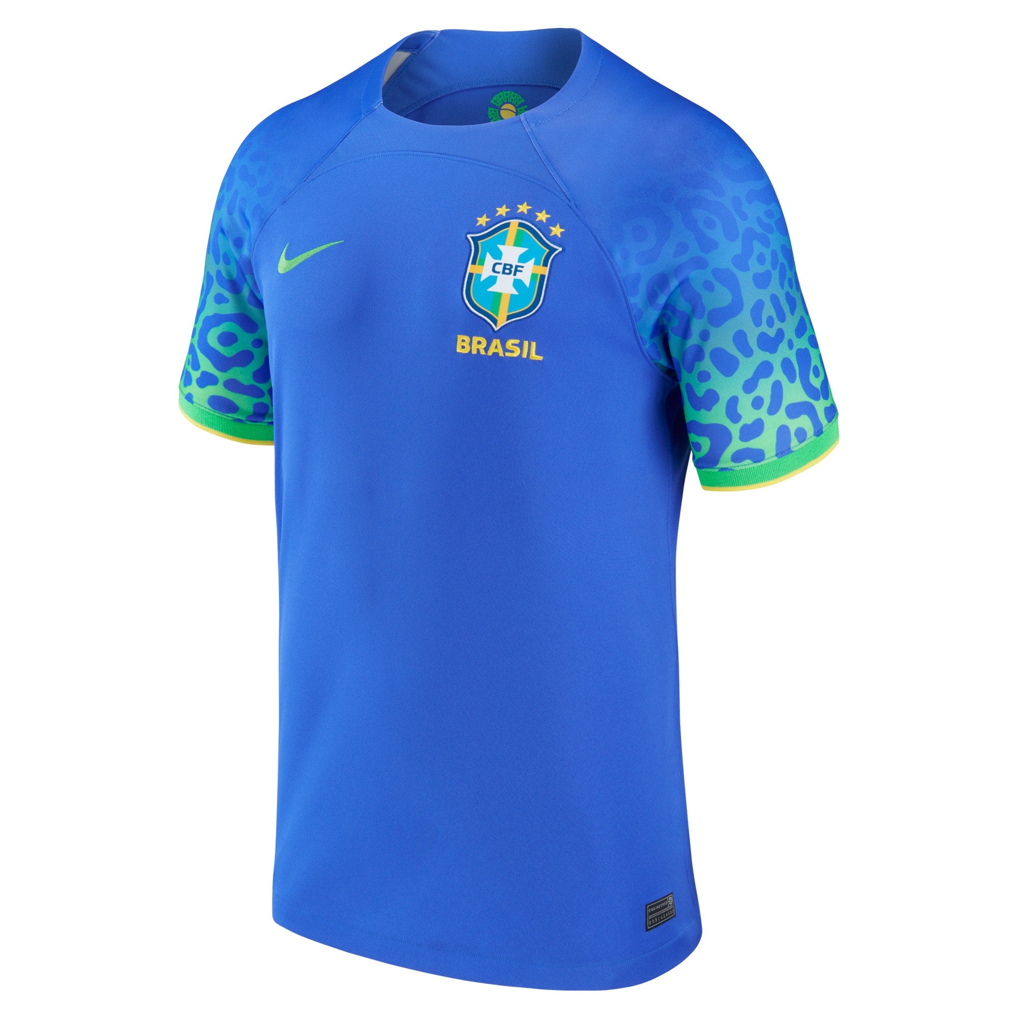 Custom Brazil National Team Nike 2022/23 Away Breathe Stadium Replica Blank Jersey - Blue - Image 2