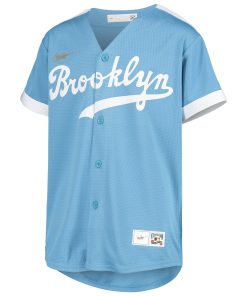 Alternative view of Jackie Robinson Brooklyn Dodgers Nike Youth Alternate Cooperstown Collection Player Jersey - Light Blue