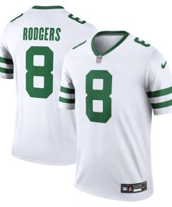 Alternative view of Aaron Rodgers New York Jets Nike Men's Alternate Legend Player Jersey - Spotlight White/Black/Green