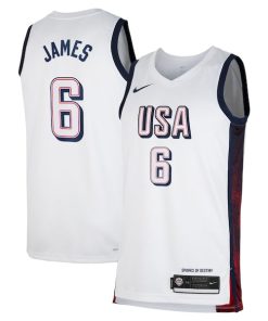 LeBron James Men's USA Basketball Nike Unisex 2024 Swingman Player Jersey - White
